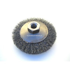 Szczotka kątowa INOX  fi 120 z gwintem M-14