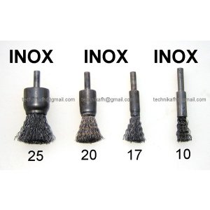 Szczotka pędzelkowa INOX  fi 25 z trzpieniem fi 6