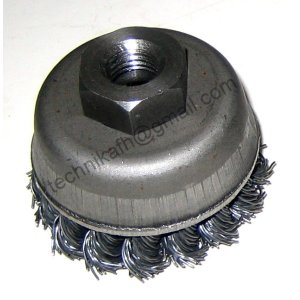 Szczotka doczołowa fi 60 z gwintem M-14 splatana