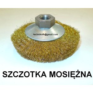 Szczotka kątowa mosiężna  fi 120 z gwintem M-14