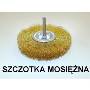 Szczotka tarczowa mosiężna   fi 100 z trzpieniem fi 6