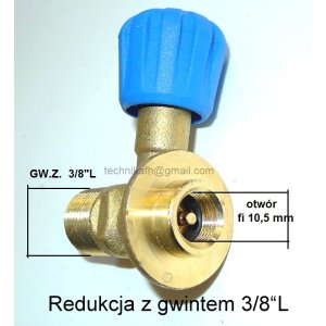 Redukcja 3/8" L propan-butan/LPG    CFH  GERMANY  AV 121