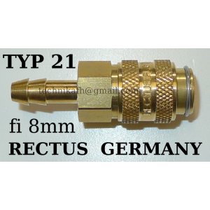 Szybkozłączka TYP 21 z końcówką na wąż fi 8mm    RECTUS