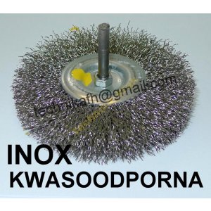 Szczotka tarczowa INOX   fi 120 z trzpieniem fi 6