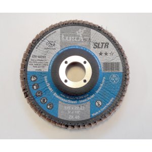 Tarcza listkowa SLTR 125 /lamelka/do stali nierdzewnej ziarno cyrkonowe 