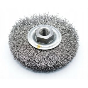 Szczotka tarczowa INOX  fi 120 z gwintem M-14